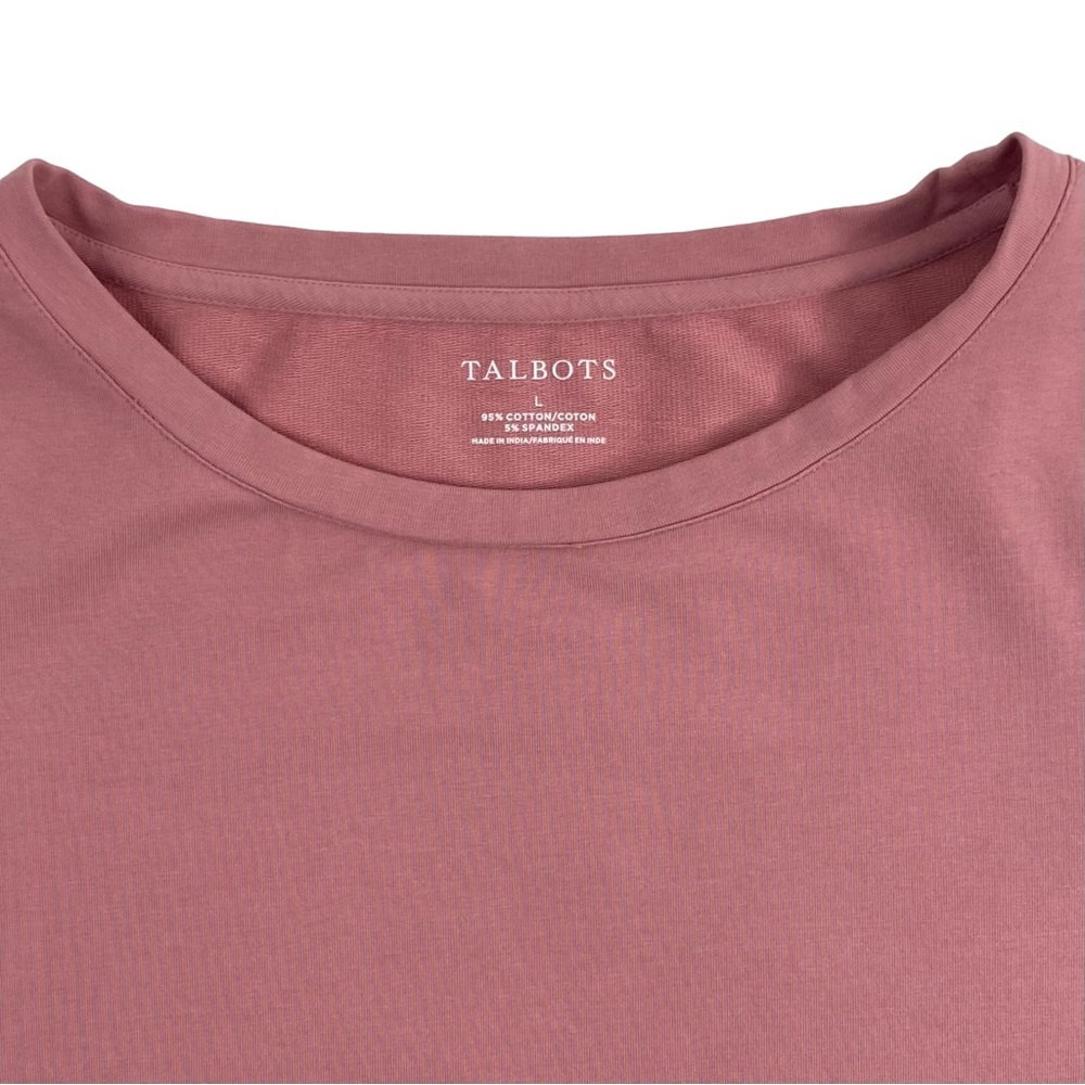 Talbots Women’s Dusty Rose Pink Long-Sleeve Top, Lace Eyelet Ruffle Trim, Size L - Picture 6 of 11